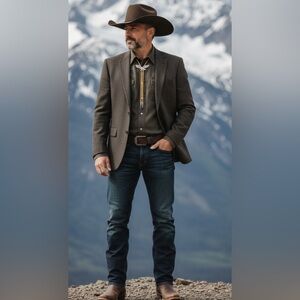 Vintage 1962 Eagle Bolo Tie | Western Cowboy Southwestern Leather Necklace